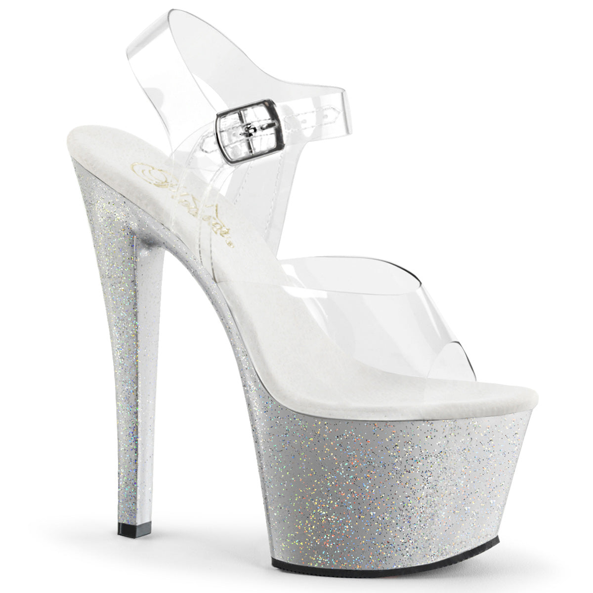 Pleaser Womens Sandals SKY-308MG Clr/Slv
