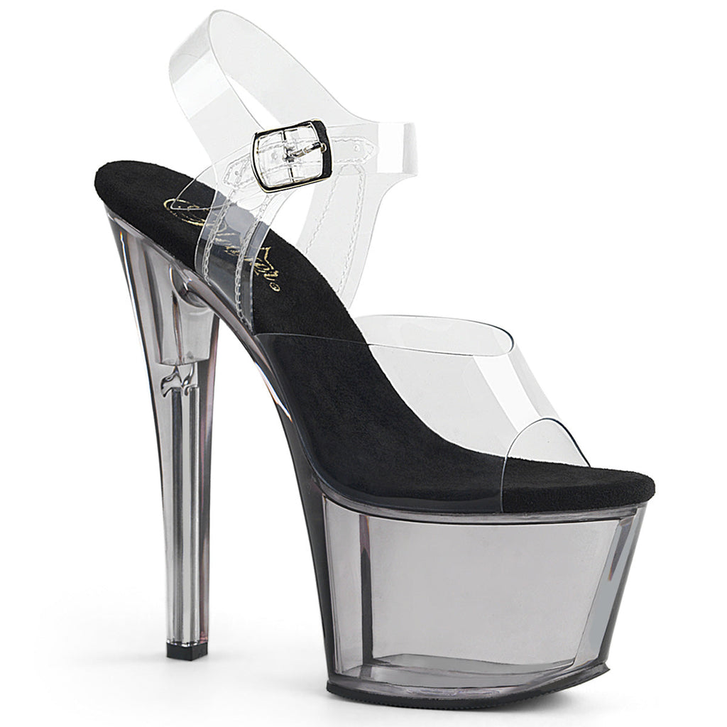 Pleaser Womens Sandals SKY-308T Clr/Smoke Tinted