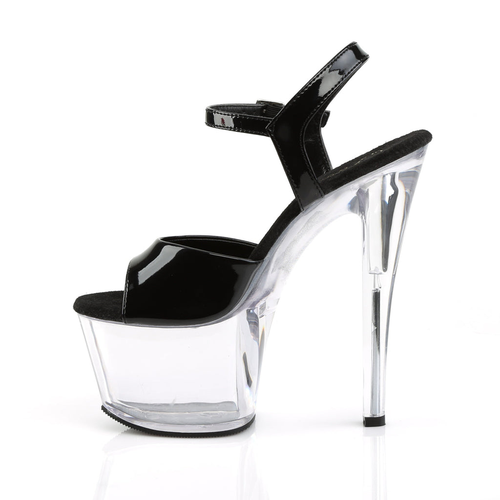 Pleaser Womens Sandals SKY-309 Blk Pat/Clr