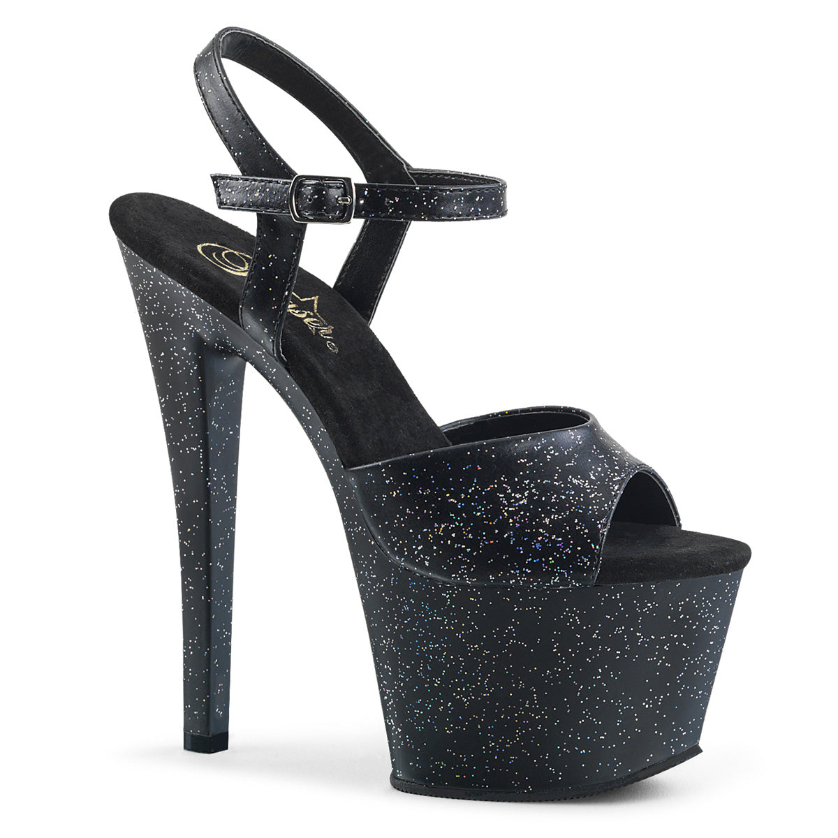Pleaser Womens Sandals SKY-309MMG Blk Faux Leather/Blk Matte