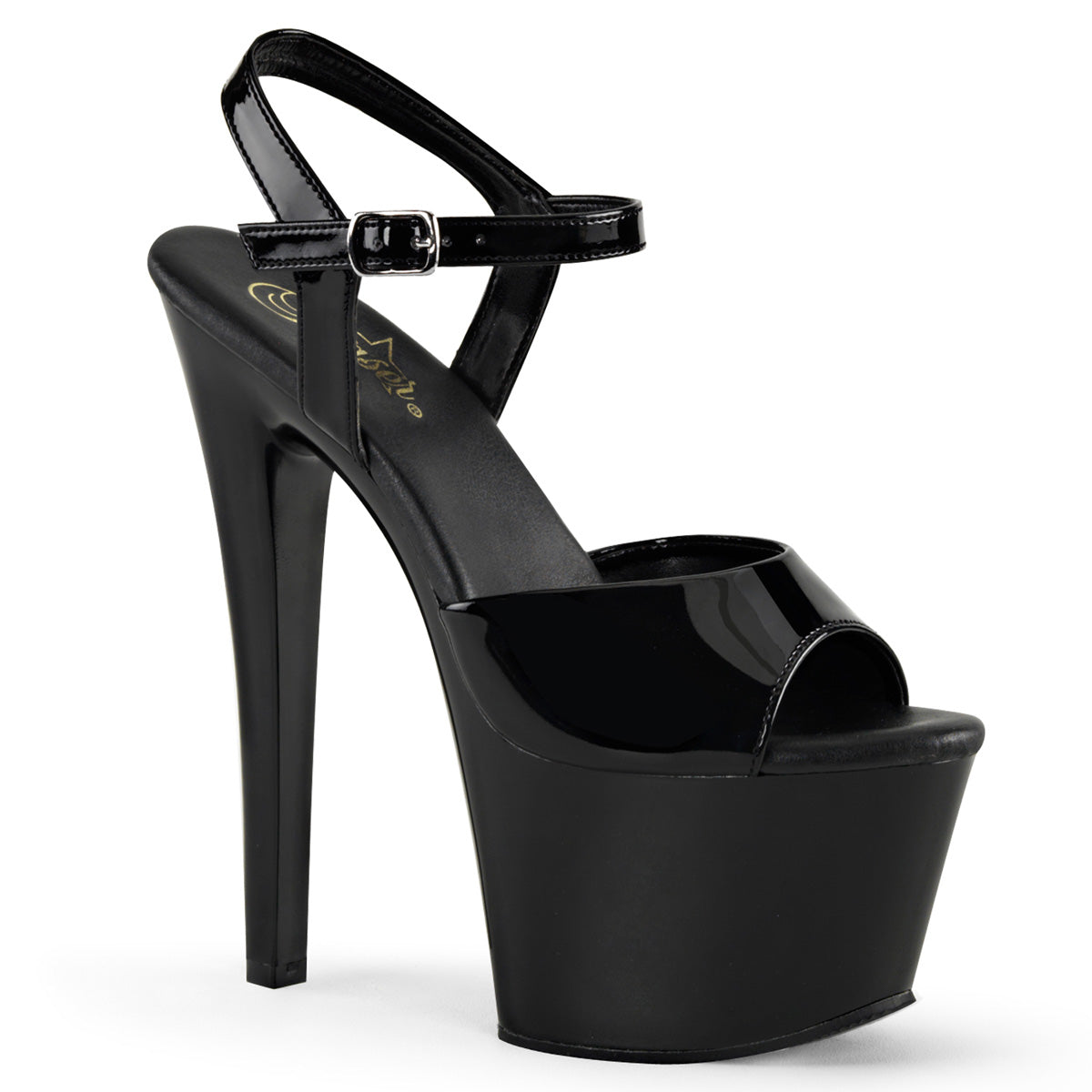 Pleaser Womens Sandals SKY-309VL Blk Pat/Blk