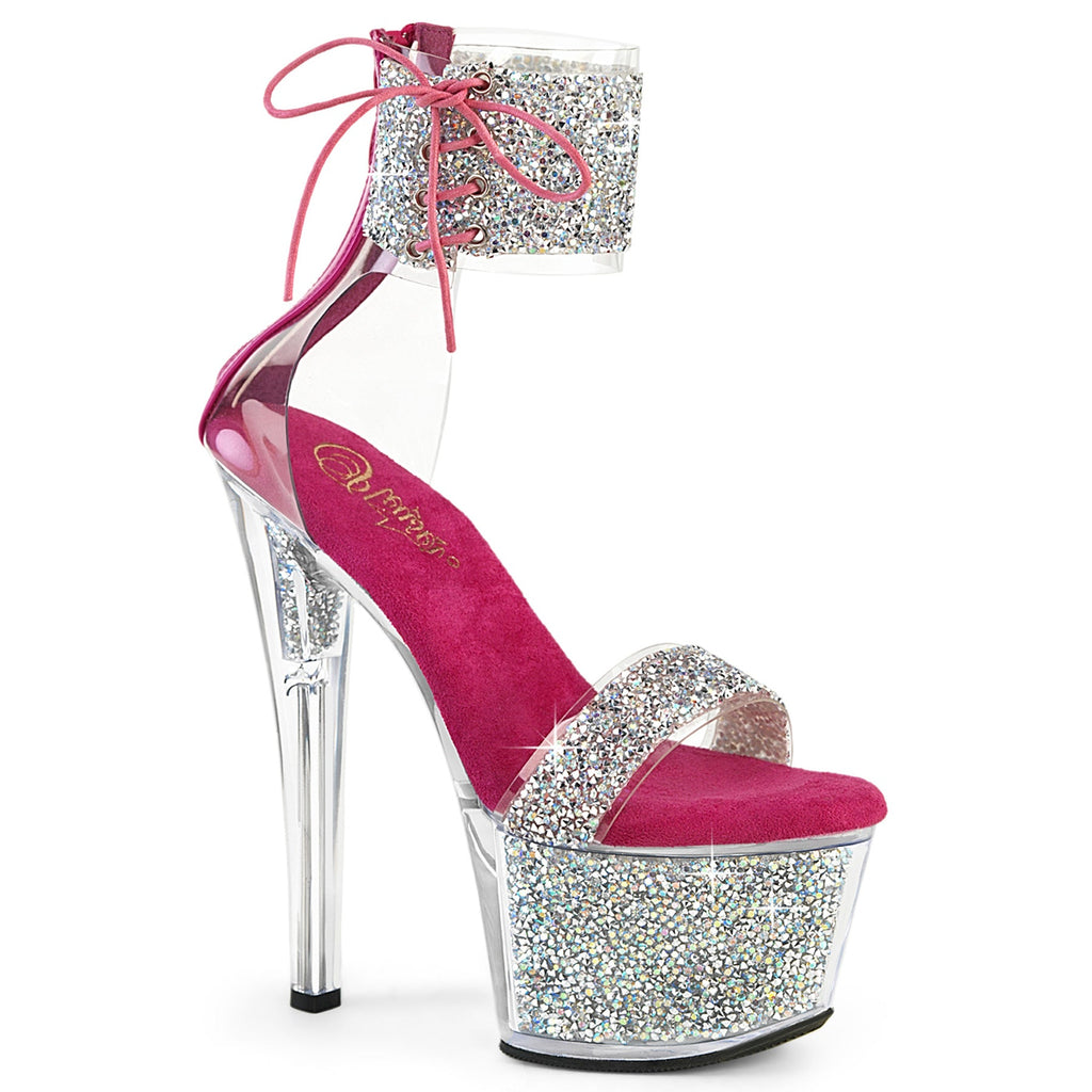 Pleaser Women's Platform Shoes SKY-327RSI Slv Multi RS-H. Pink/Slv-RS