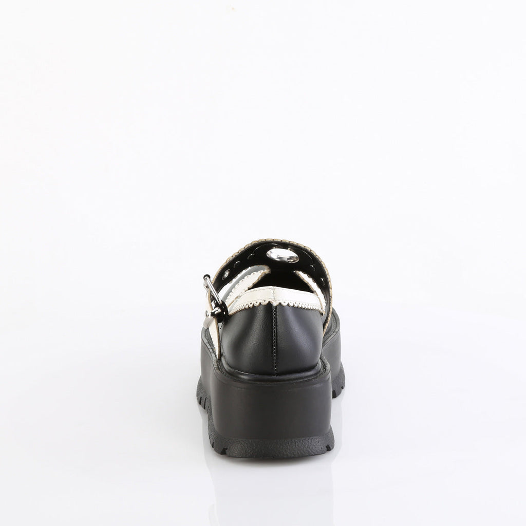DemoniaCult   SLACKER-23 Blk-Wht Vegan Leather