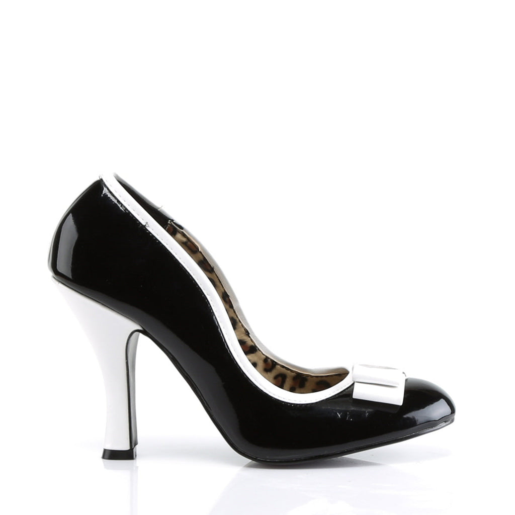 Pin Up Couture Womens Pumps SMITTEN-01 Blk-Wht Pat