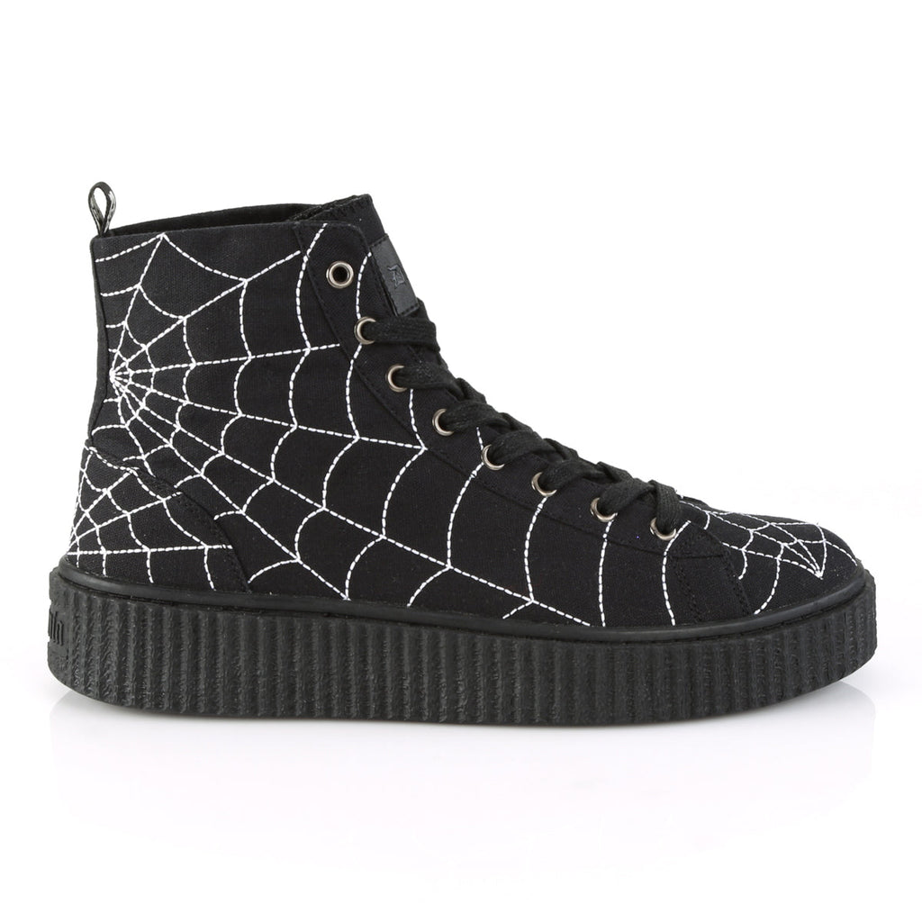 DemoniaCult Mens Ankle Boots SNEEKER-250 Blk Canvas