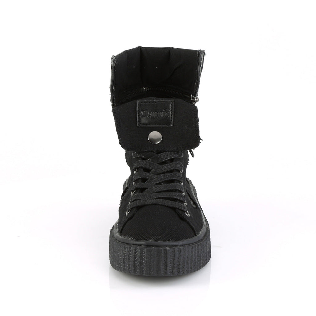 DemoniaCult Mens Ankle Boots SNEEKER-270 Blk Canvas