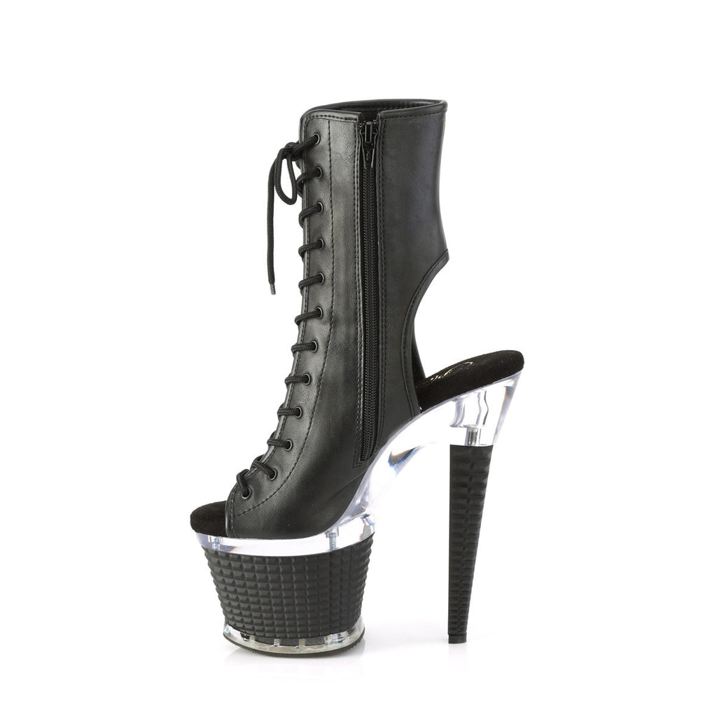 Pleaser  Ankle Boots SPECTATOR-1016 Blk Faux Leather/Clr-Blk Matte