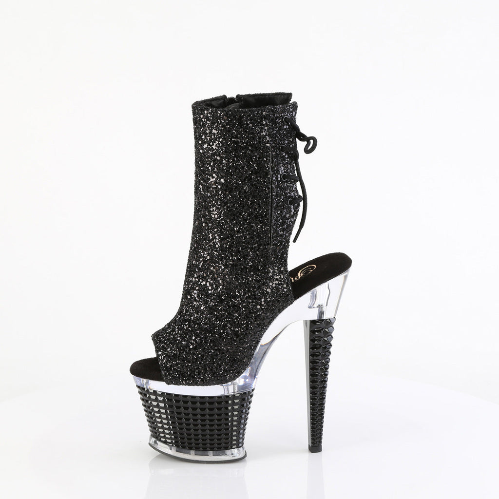 Pleaser  Ankle Boots SPECTATOR-1018G Blk Glitter/Clr-Blk