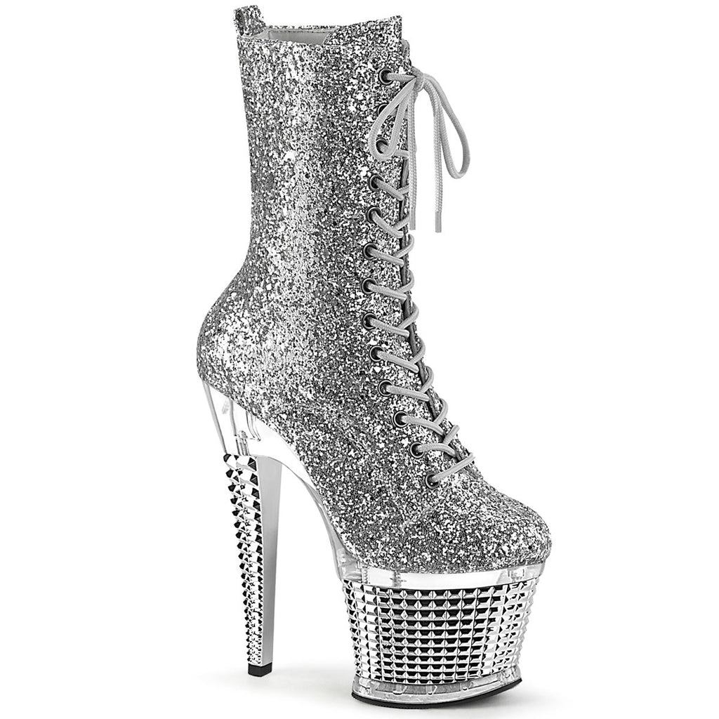 Pleaser  Ankle Boots SPECTATOR-1040G Slv Glitter/Clr-Slv Chrome