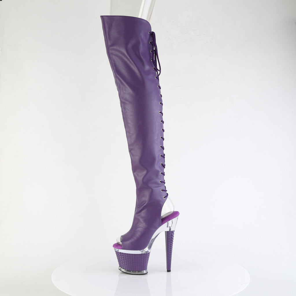 Pleaser Women's Platform Shoes SPECTATOR-3030 Purple Faux Leather/Clr-Purple Matt