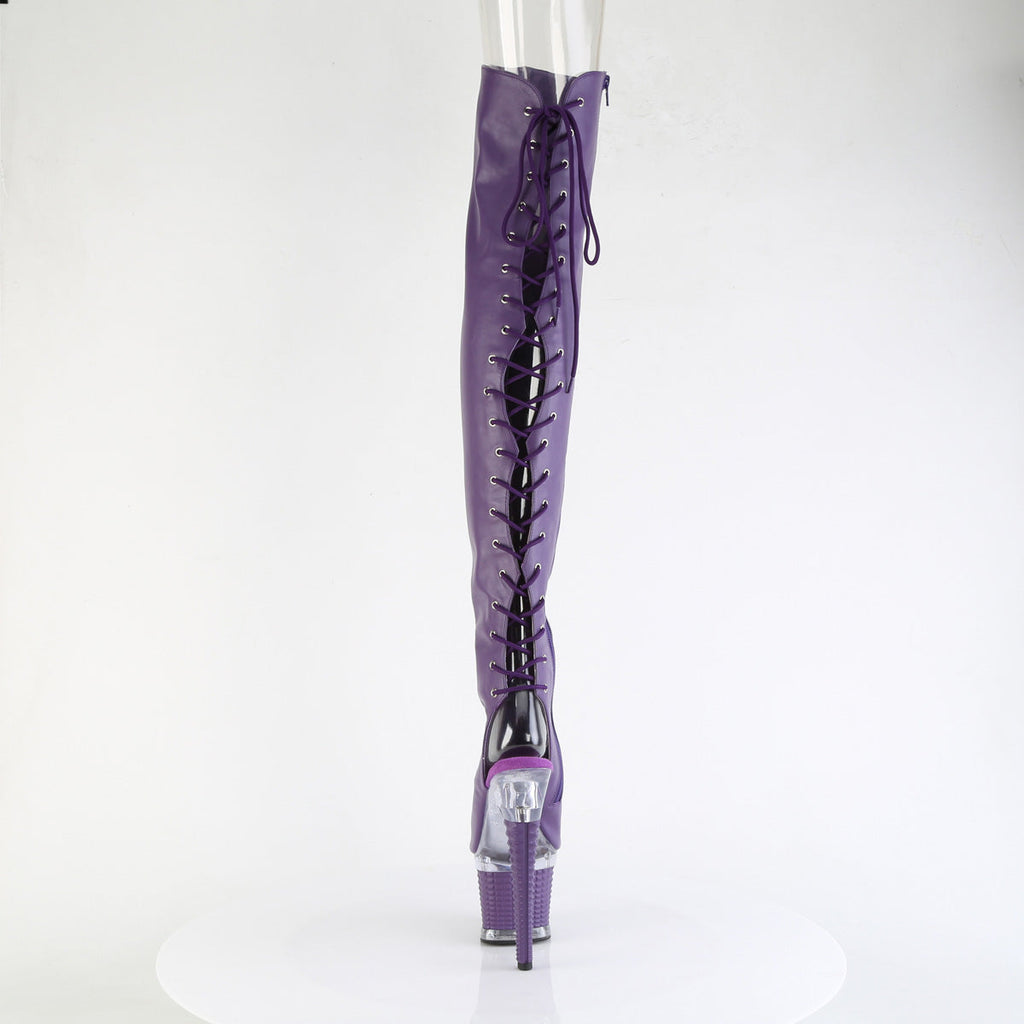 Pleaser Women's Platform Shoes SPECTATOR-3030 Purple Faux Leather/Clr-Purple Matt