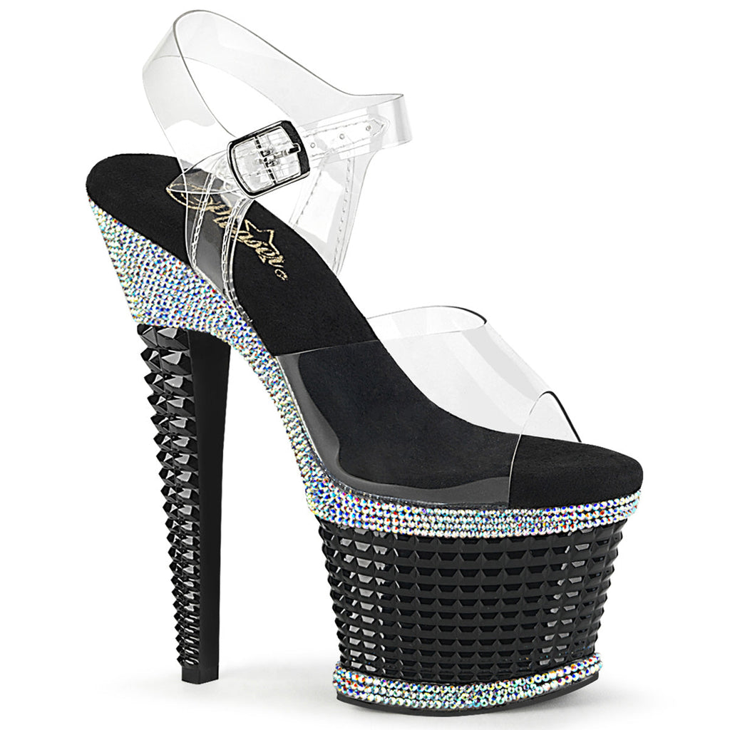 Pleaser  Sandals SPECTATOR-708RS Clr/Blk-RS