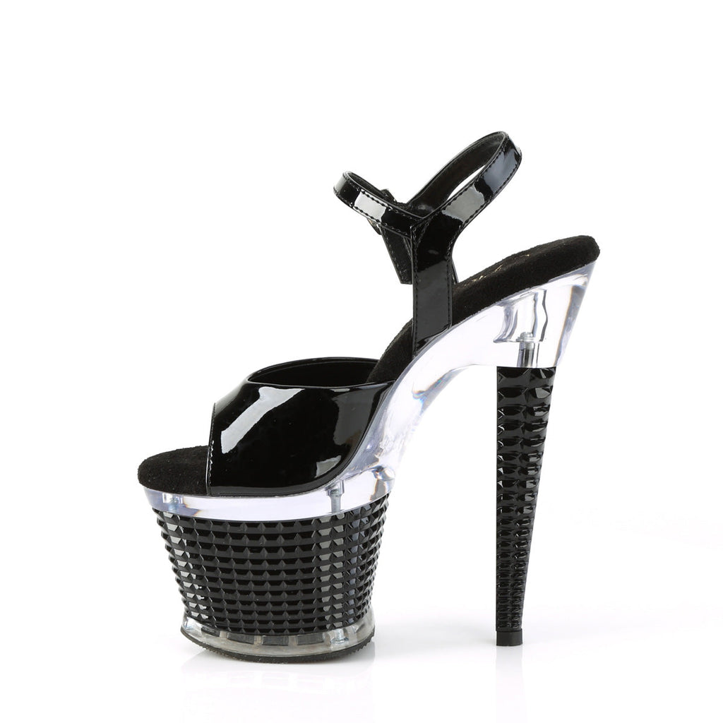 Pleaser  Sandals SPECTATOR-709 Blk Pat/Clr-Blk