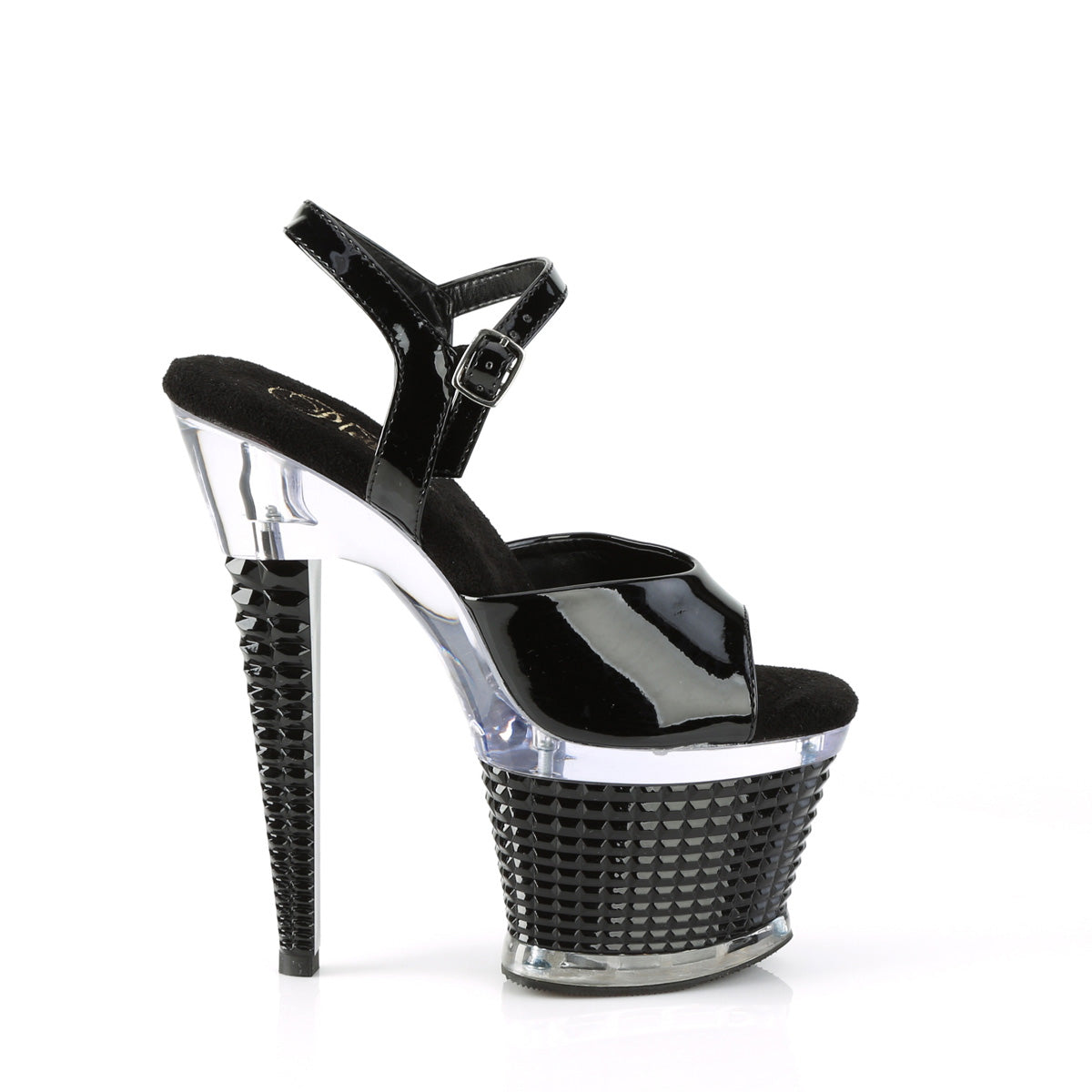 Pleaser  Sandals SPECTATOR-709 Blk Pat/Clr-Blk