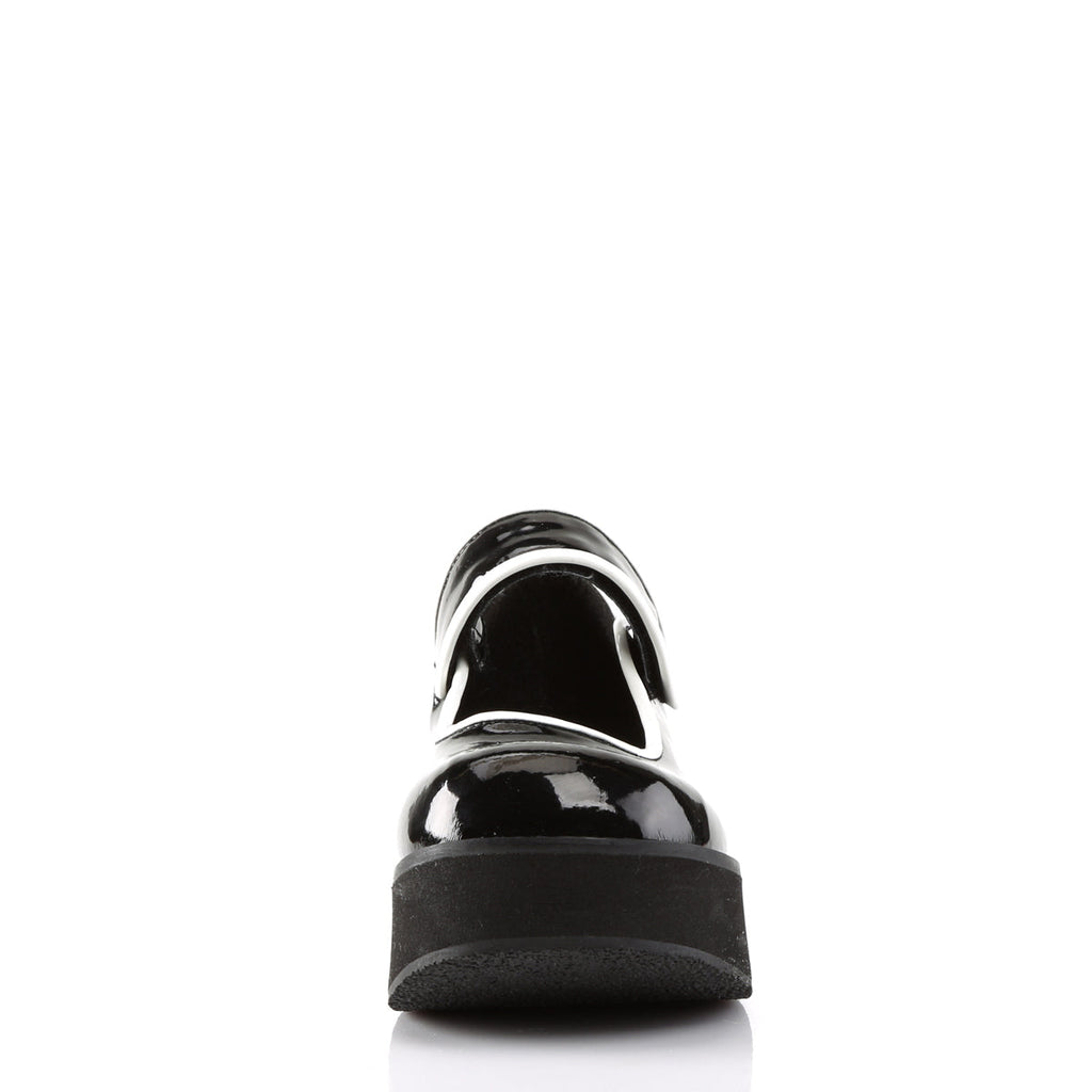 DemoniaCult Womens Pumps SPRITE-01 Blk-Wht Pat