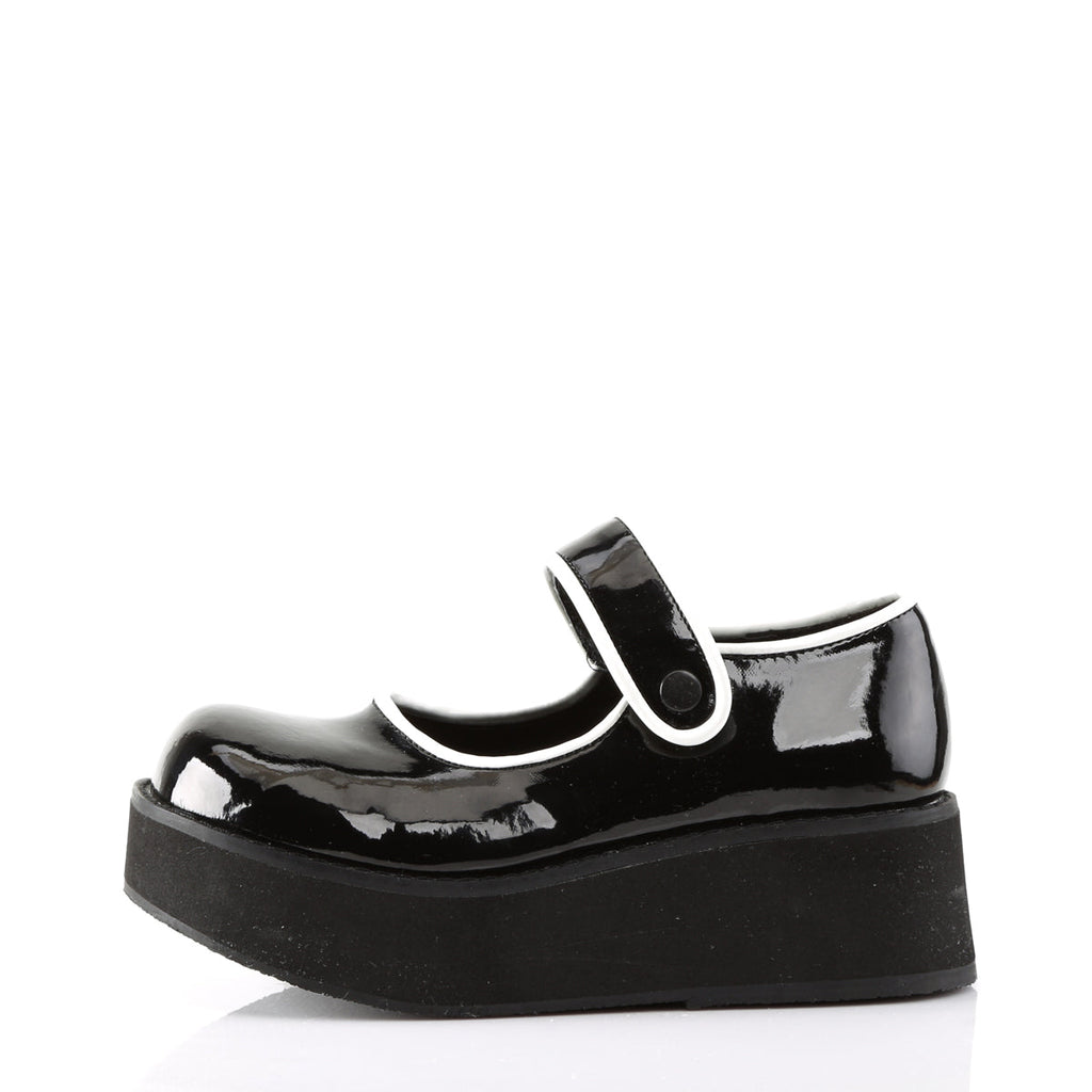 DemoniaCult Womens Pumps SPRITE-01 Blk-Wht Pat