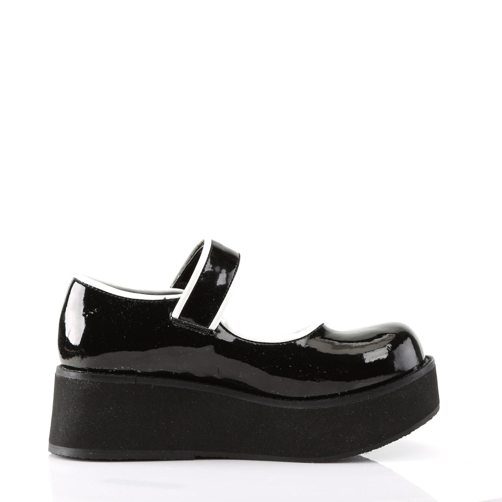 DemoniaCult Womens Pumps SPRITE-01 Blk-Wht Pat