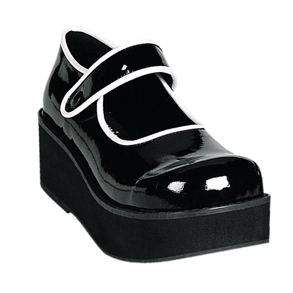 DemoniaCult Womens Pumps SPRITE-01 Blk-Wht Pat