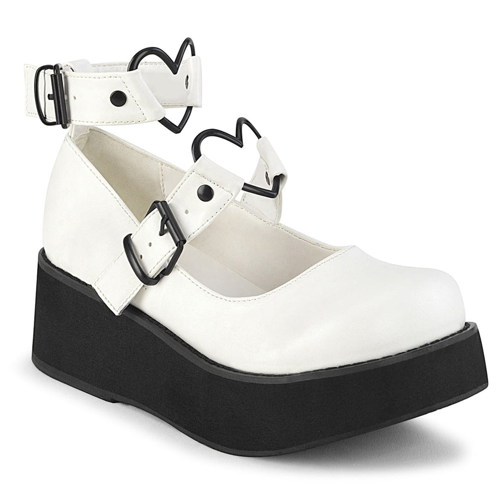 DemoniaCult Womens Pumps SPRITE-02 Wht Vegan Leather