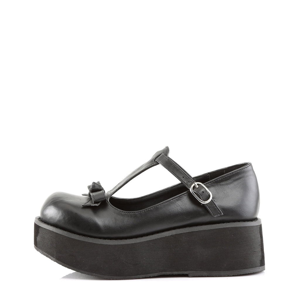 DemoniaCult Womens Pumps SPRITE-03 Blk Vegan Leather