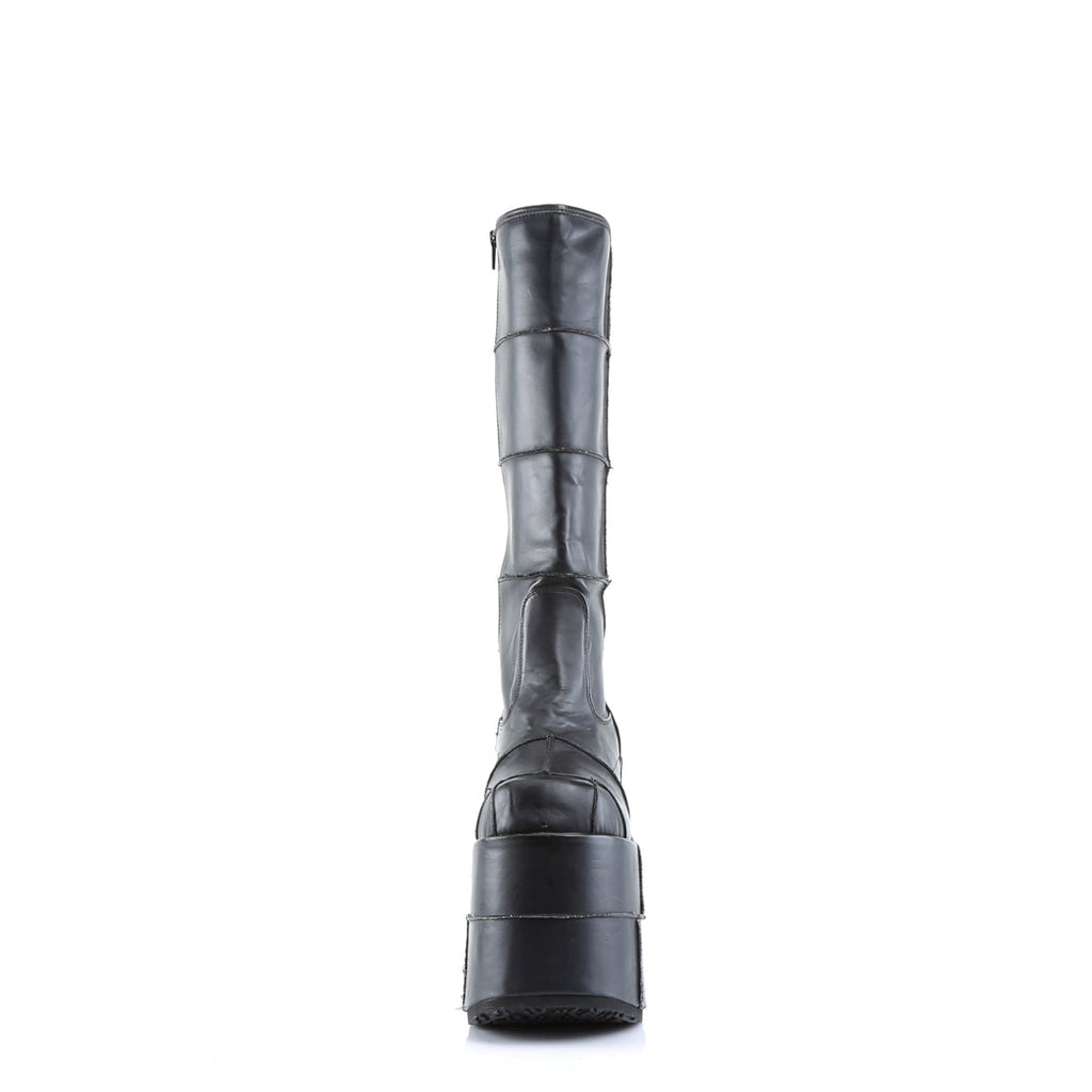 DemoniaCult Mens Boots STACK-301 Blk Vegan Leather