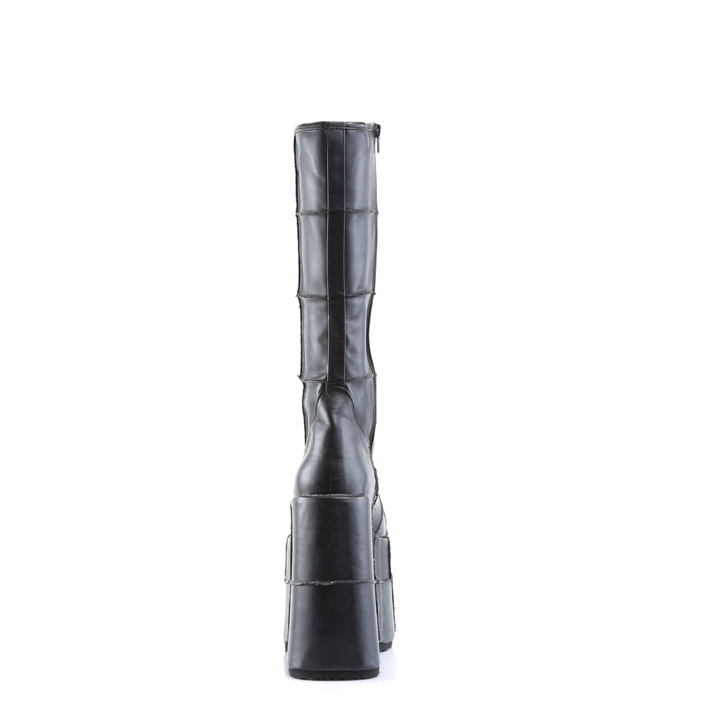 DemoniaCult Mens Boots STACK-301 Blk Vegan Leather