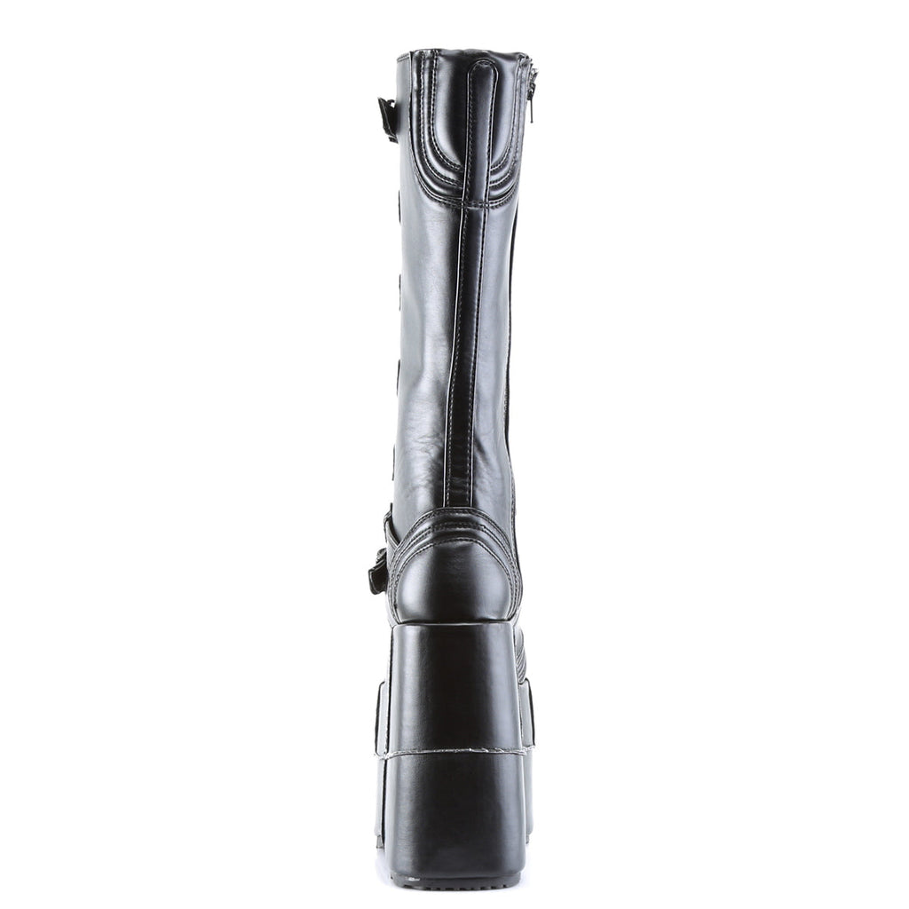 DemoniaCult Mens Boots STACK-308 Blk Vegan Leather