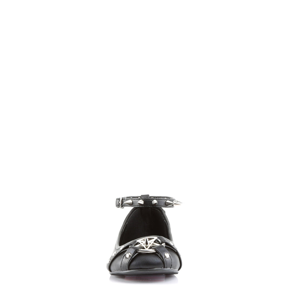 DemoniaCult Womens Low Shoe STAR-23 Blk Vegan Leather