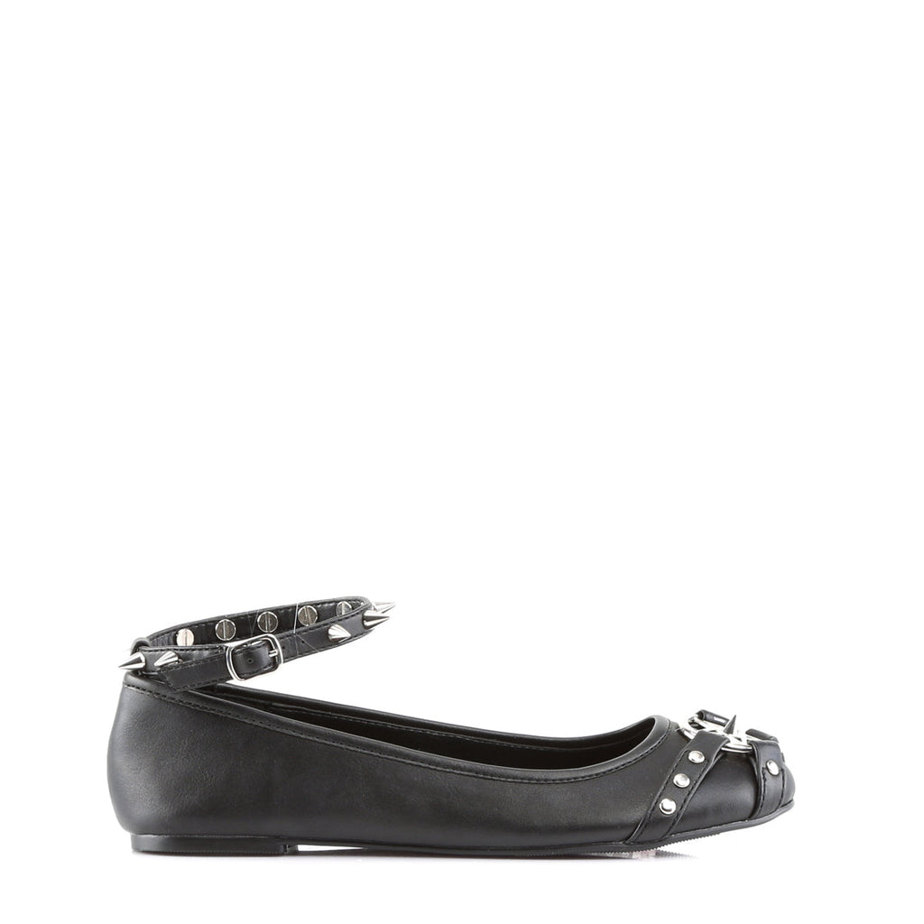 DemoniaCult Womens Low Shoe STAR-23 Blk Vegan Leather