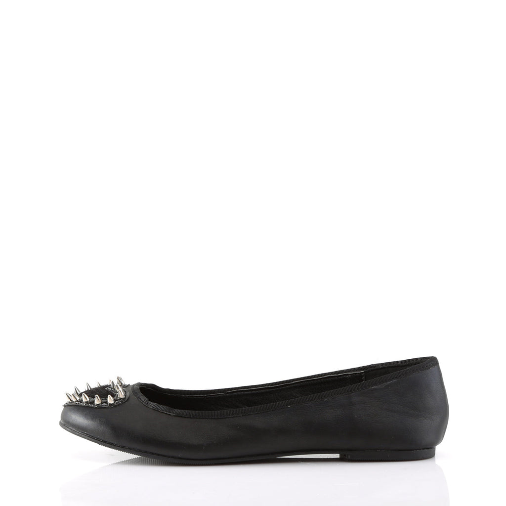 DemoniaCult Womens Low Shoe STAR-24 Blk Vegan Leather-Pony Faux Fur
