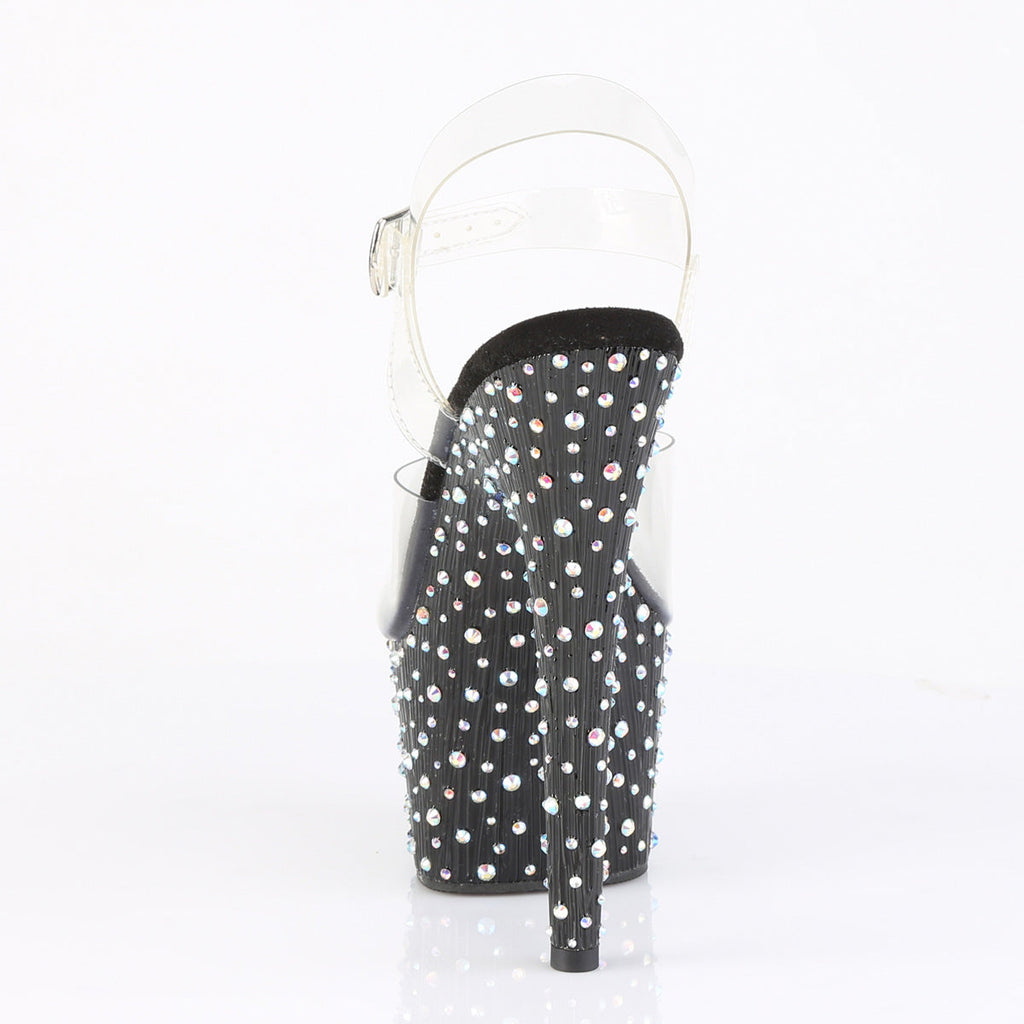 Pleaser Women's Platform Shoes STARDANCE-708 Clr/Blk-Slv Multi RS