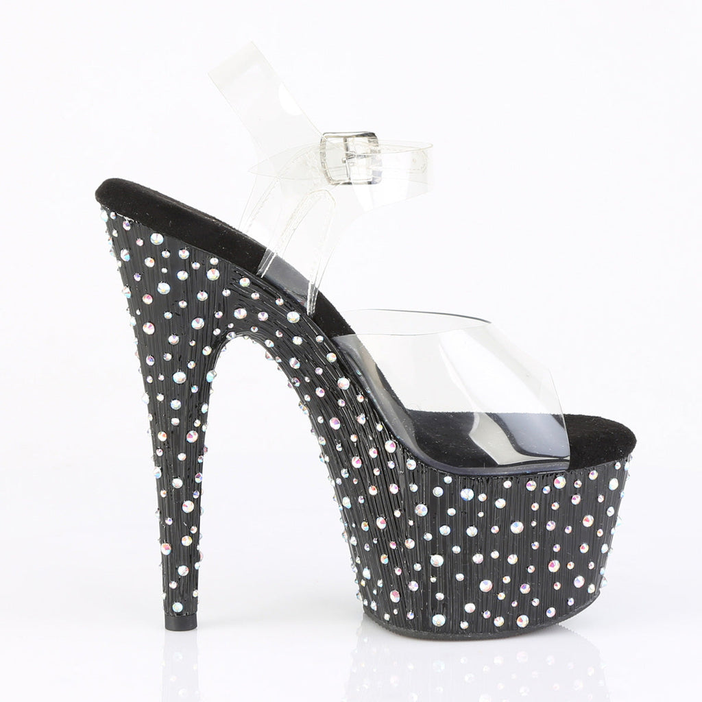Pleaser Women's Platform Shoes STARDANCE-708 Clr/Blk-Slv Multi RS