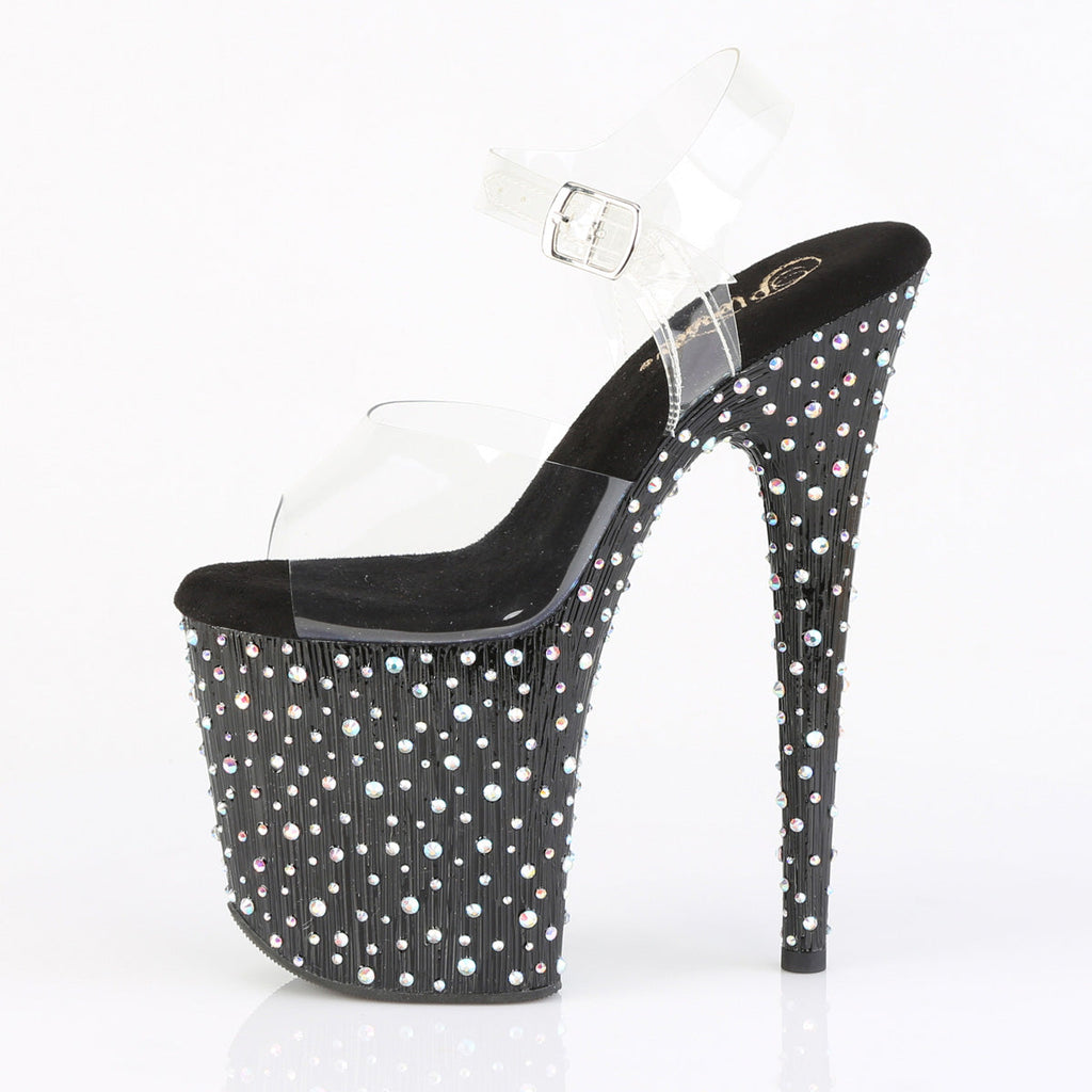 Pleaser Women's Platform Shoes STARDANCE-808 Clr/Blk-Slv Multi RS