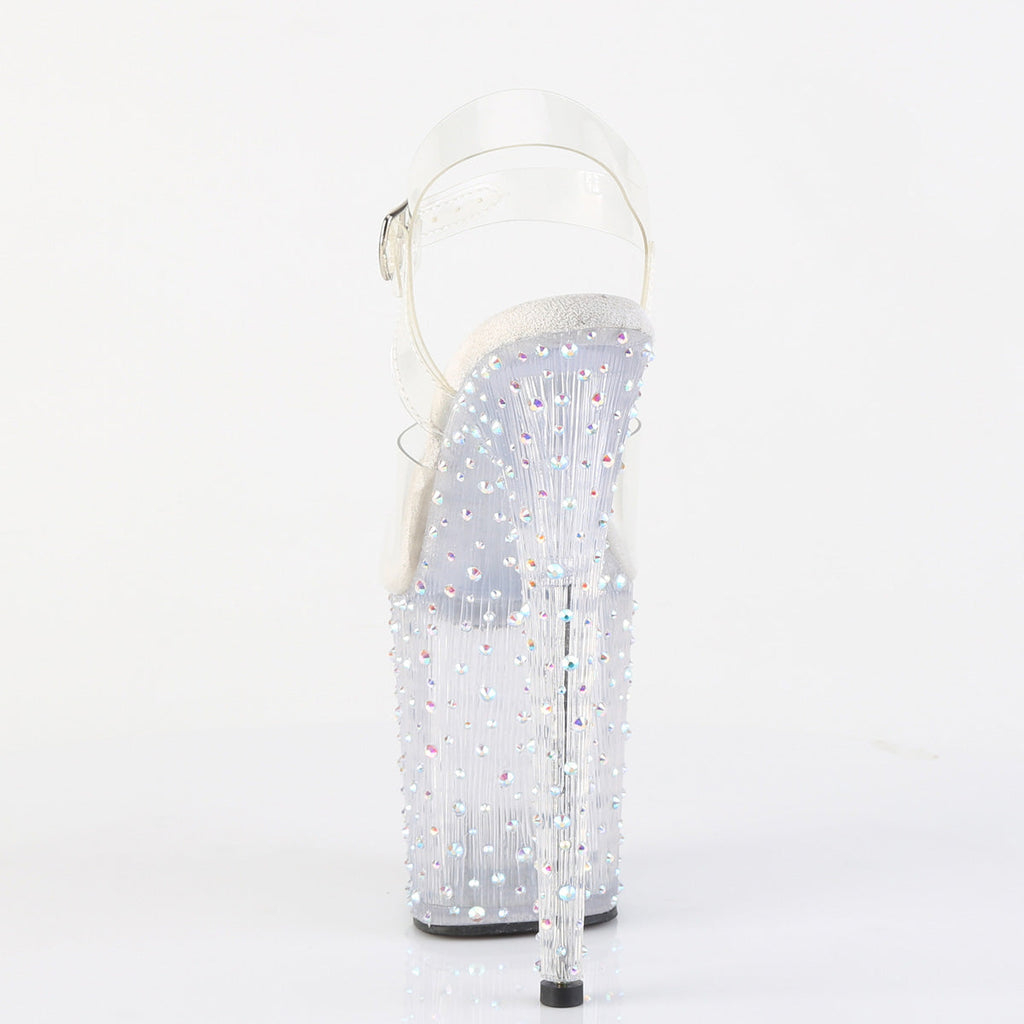 Pleaser Women's Platform Shoes STARDANCE-808 Clr/Clr-Slv Multi RS