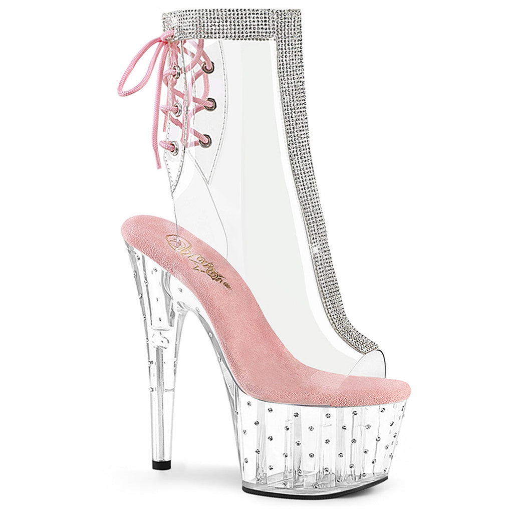 Pleaser Womens Ankle Boots STARDUST-1018C-2RS Clr-B. Pink/Clr