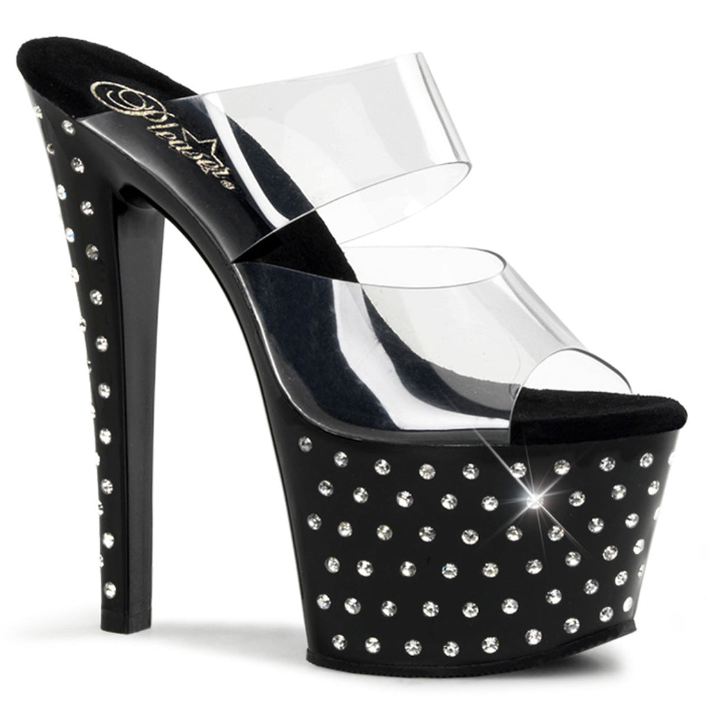 Pleaser Womens Sandals STARDUST-702 Clr/Blk