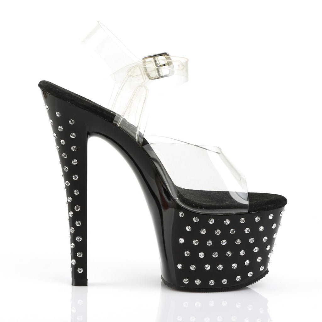 Pleaser Womens Sandals STARDUST-708 Clr/Blk