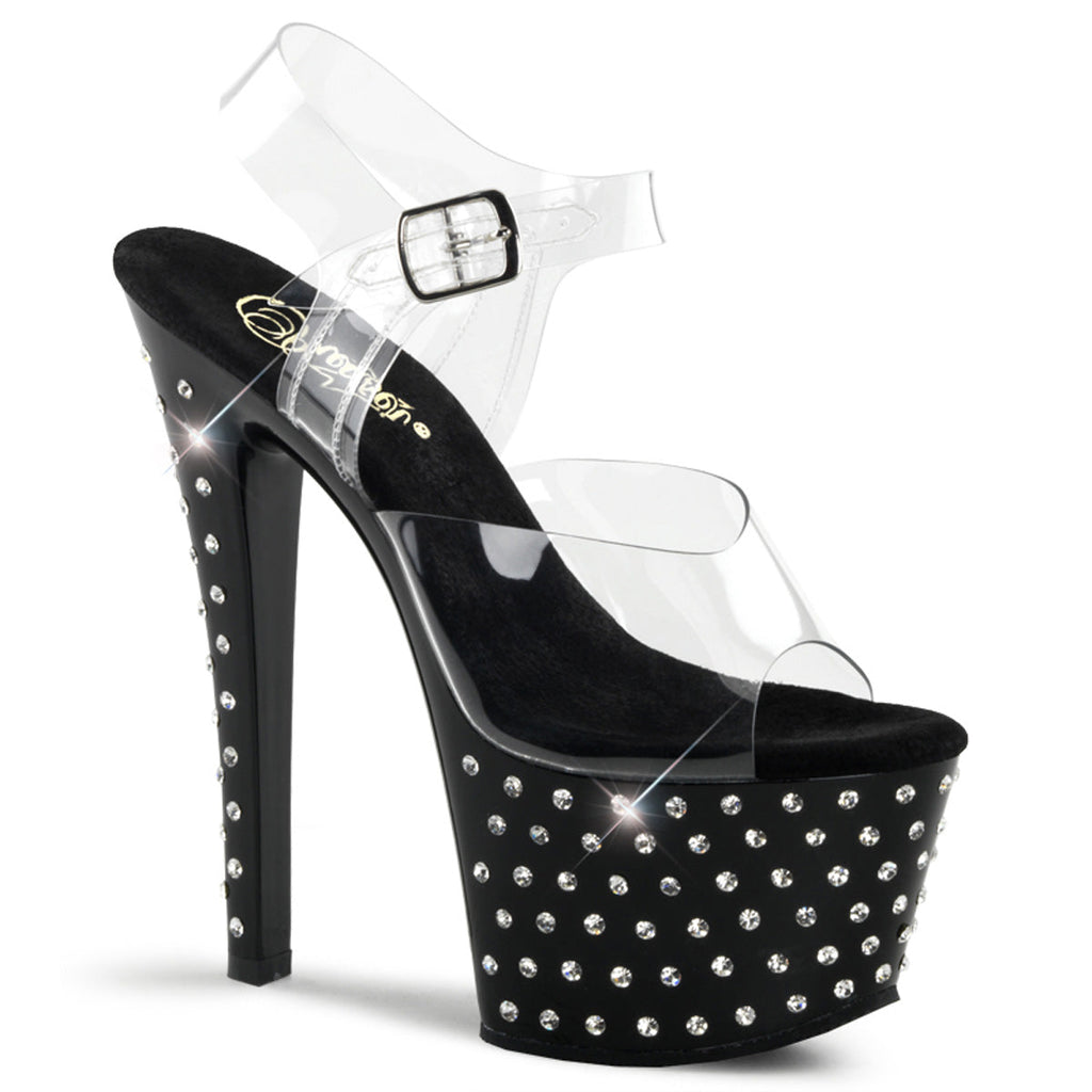 Pleaser Womens Sandals STARDUST-708 Clr/Blk