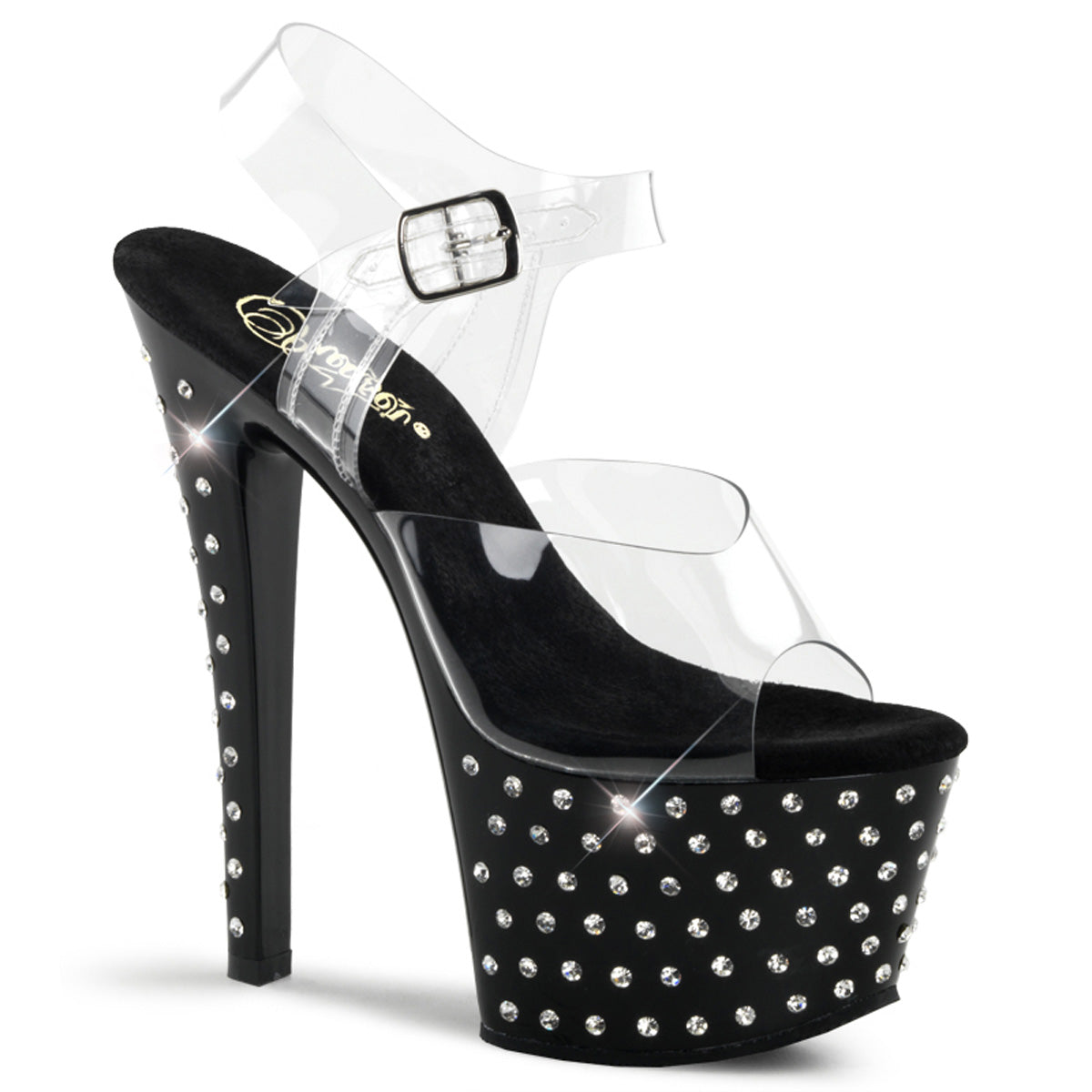 Pleaser Womens Sandals STARDUST-708 Clr/Blk