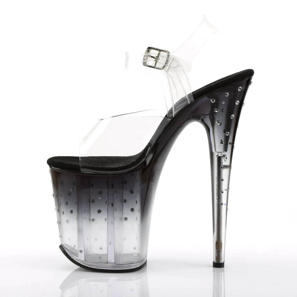 Pleaser Womens Sandals STARDUST-808T Clr/Blk-Clr