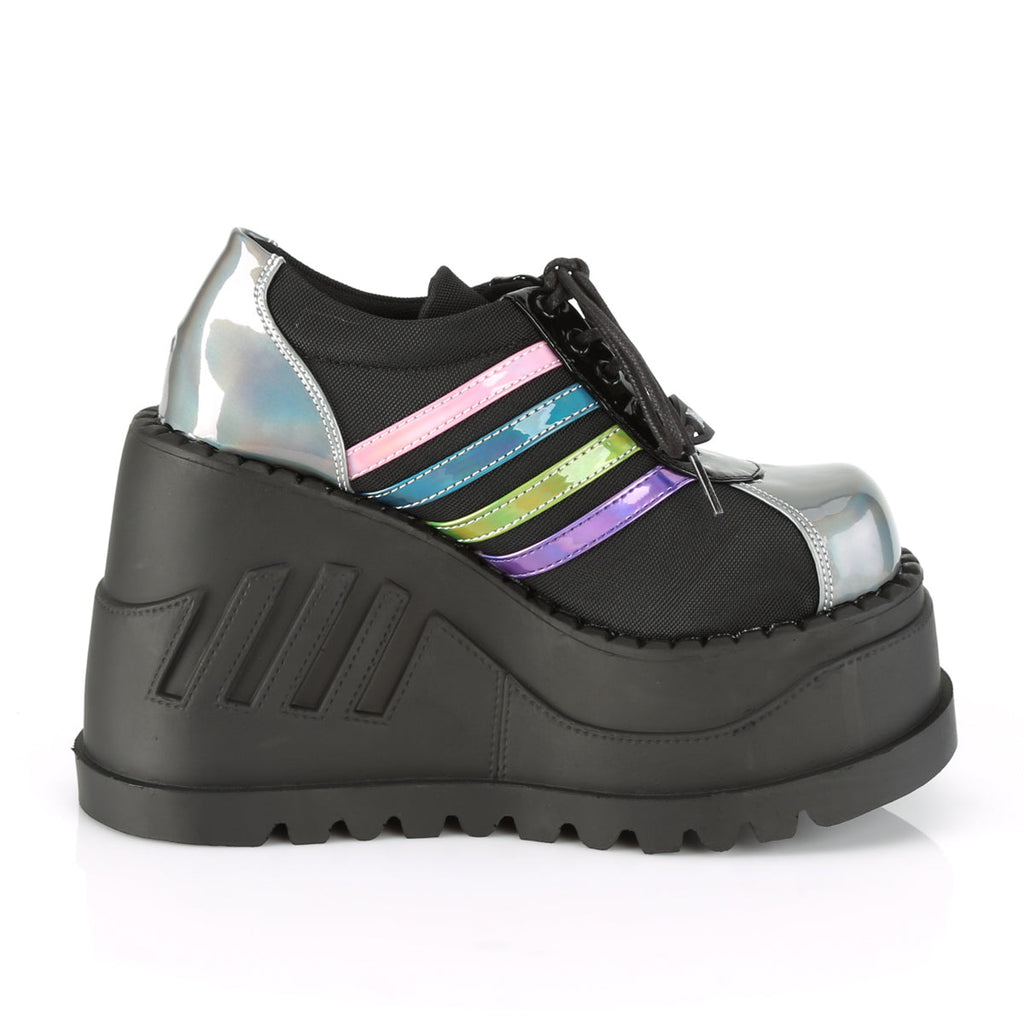DemoniaCult Womens  STOMP-08 Blk-Pewter Multi Hologram