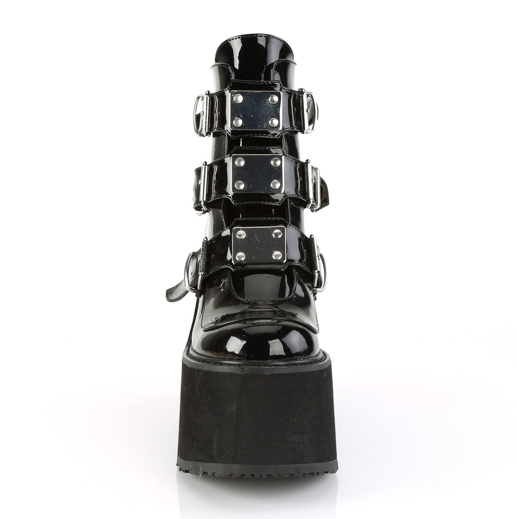 DemoniaCult Womens Ankle Boots SWING-105 Blk Patent