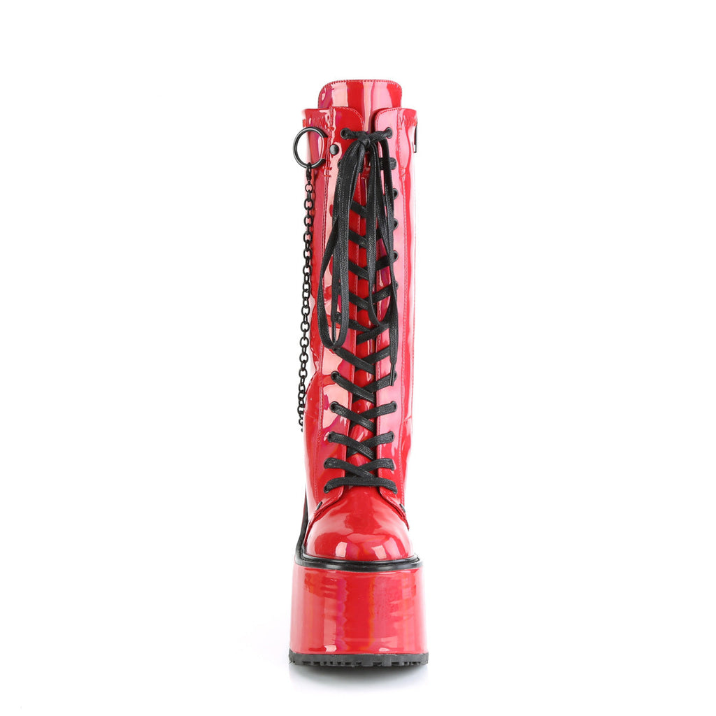 DemoniaCult  Boots SWING-150 Red Holographic Stretch Pat