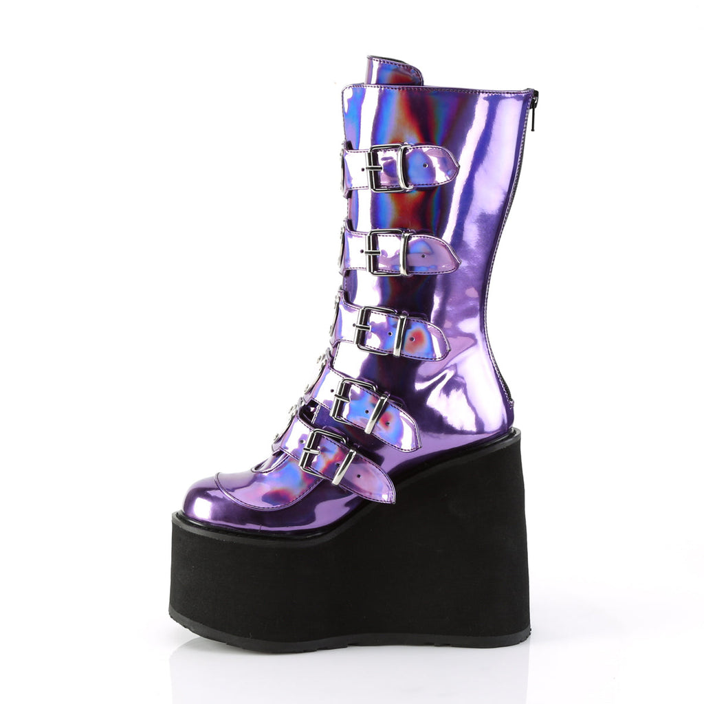 DemoniaCult Womens Boots SWING-230 Purple Holo