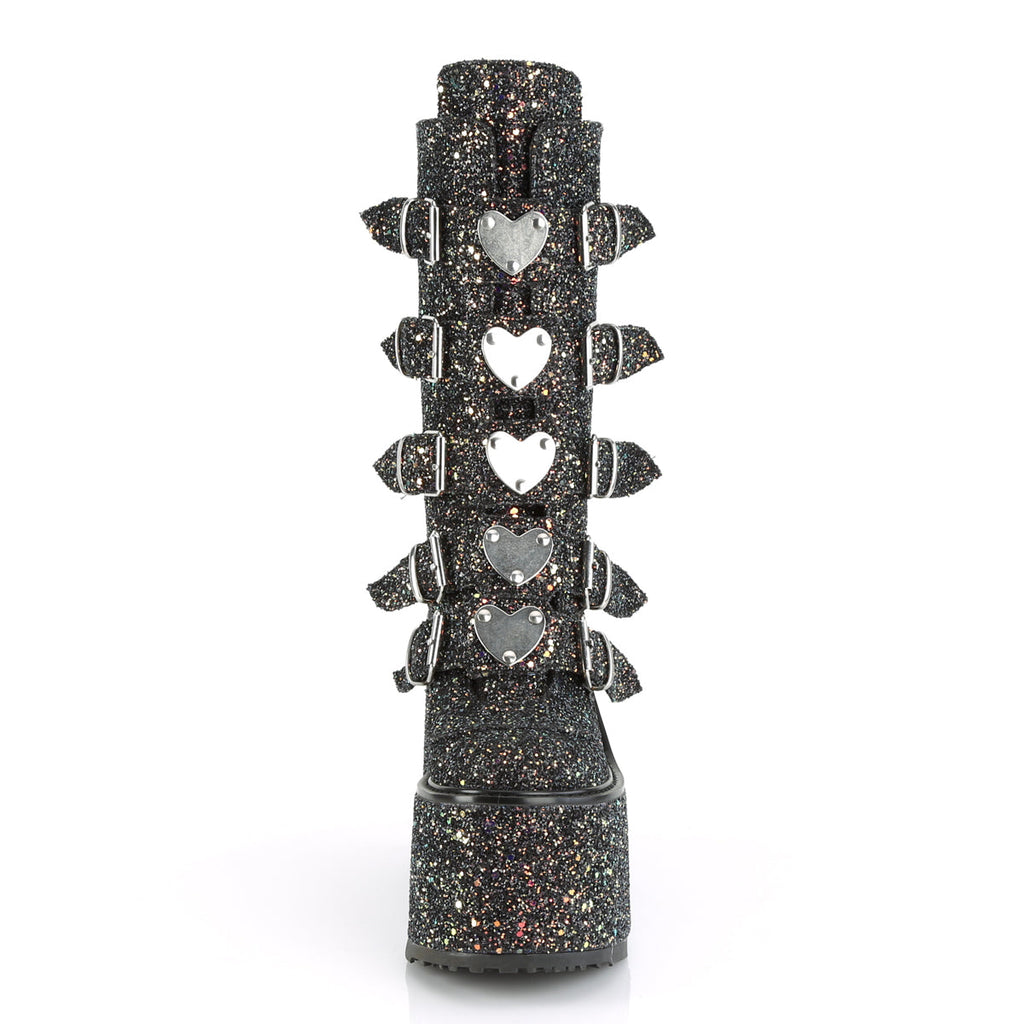 DemoniaCult Womens Boots SWING-230G Blk Multi Glitter