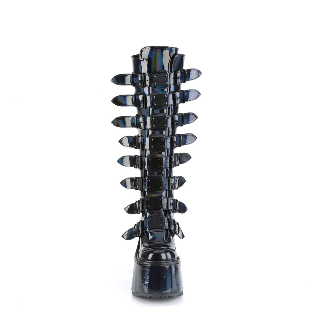 DemoniaCult  Boots SWING-815 Blk Holographic Pat
