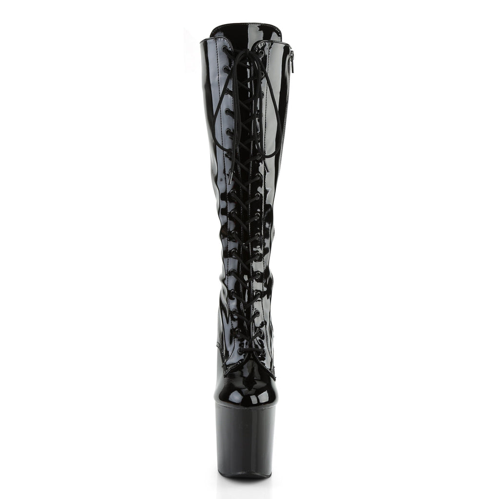 Pleaser Womens Boots TABOO-2023 Blk Str Pat/Blk