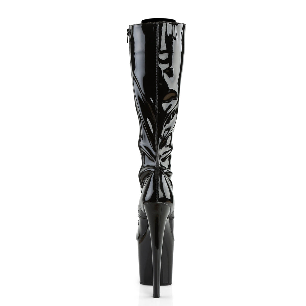 Pleaser Womens Boots TABOO-2023 Blk Str Pat/Blk