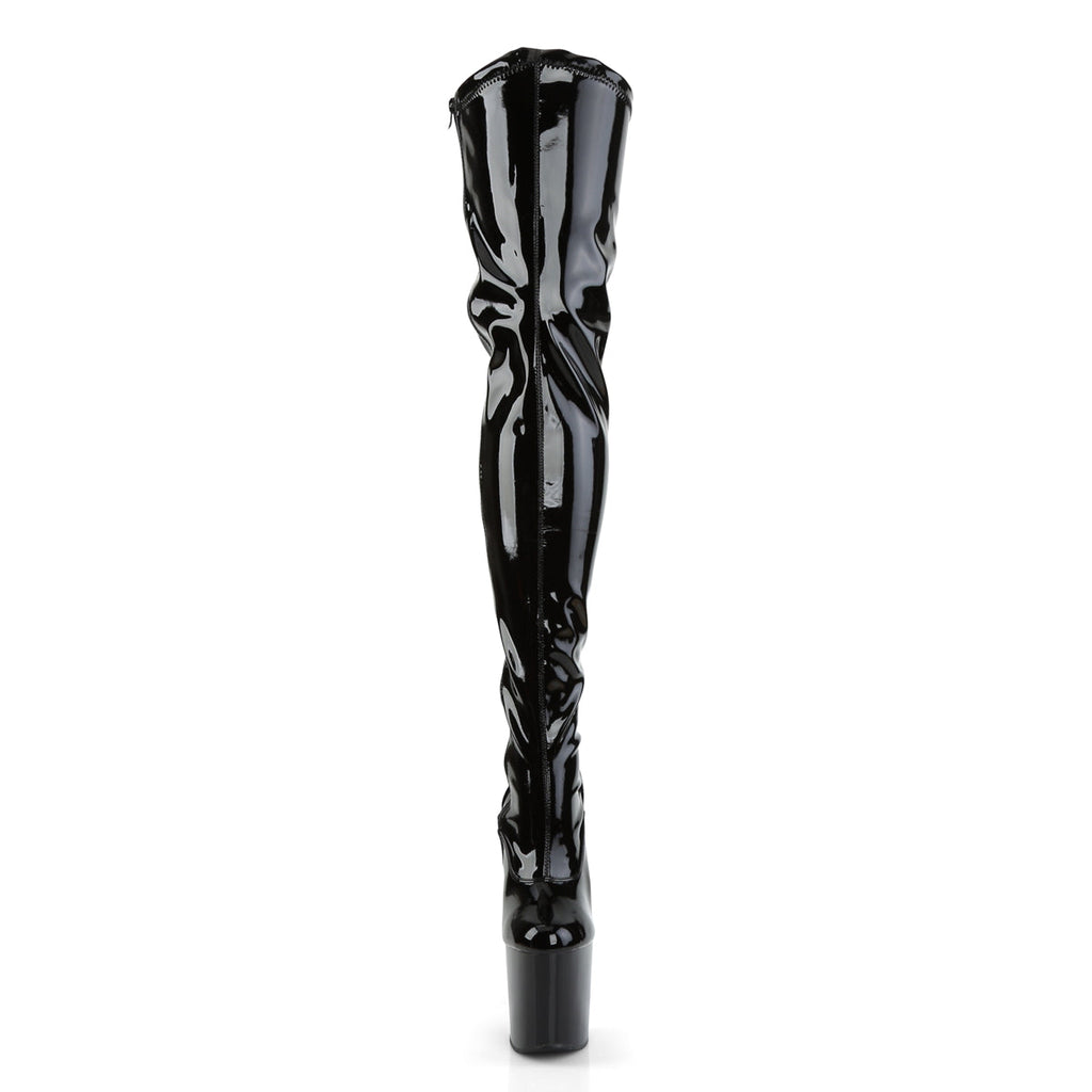 Pleaser Womens  TABOO-3000 Blk Str Pat/Blk