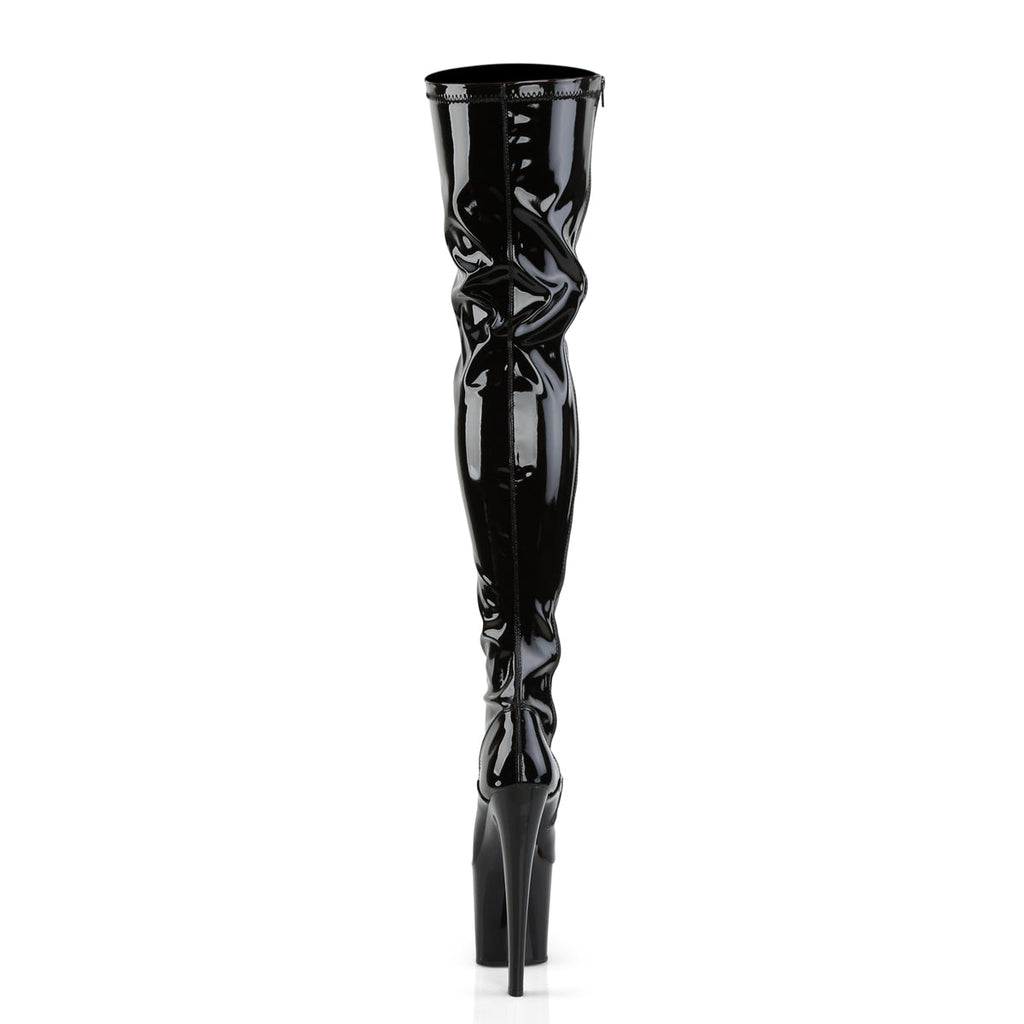 Pleaser Womens  TABOO-3000 Blk Str Pat/Blk